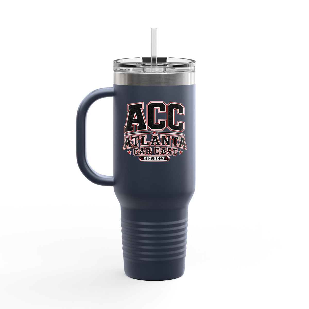 Atlanta Car Cast ACC Logo 40oz Insulated Travel Mug – Stainless Steel, BPA-Free, White
