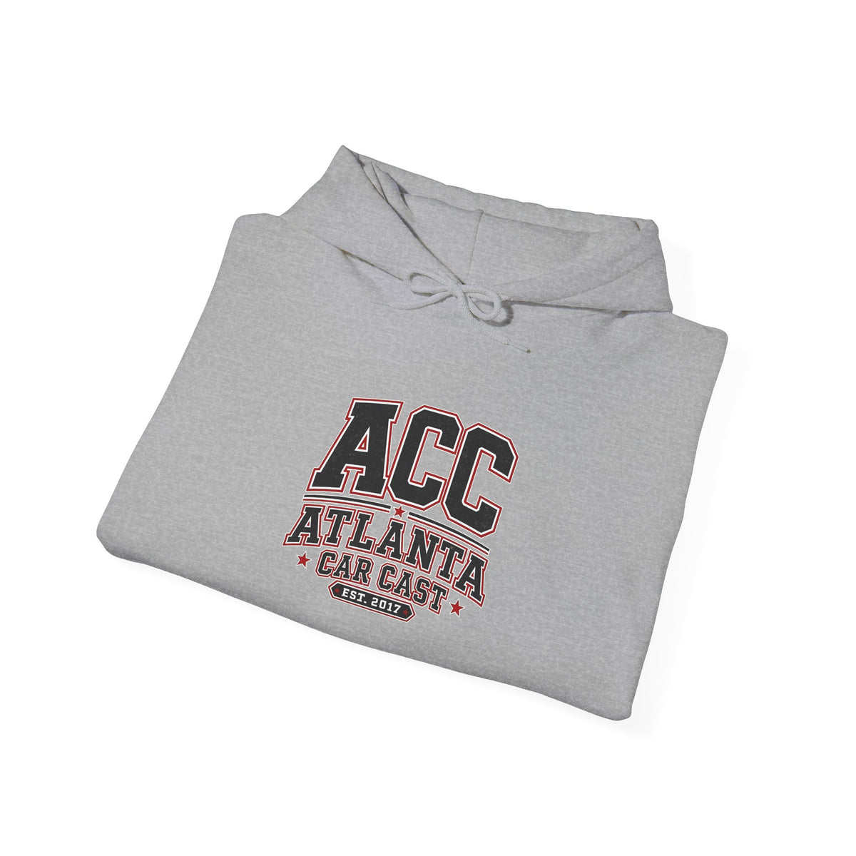 Atlanta Car Cast ACC Logo Unisex Hoodie – 50/50 Cotton-Poly College Style Sweatshirt, White