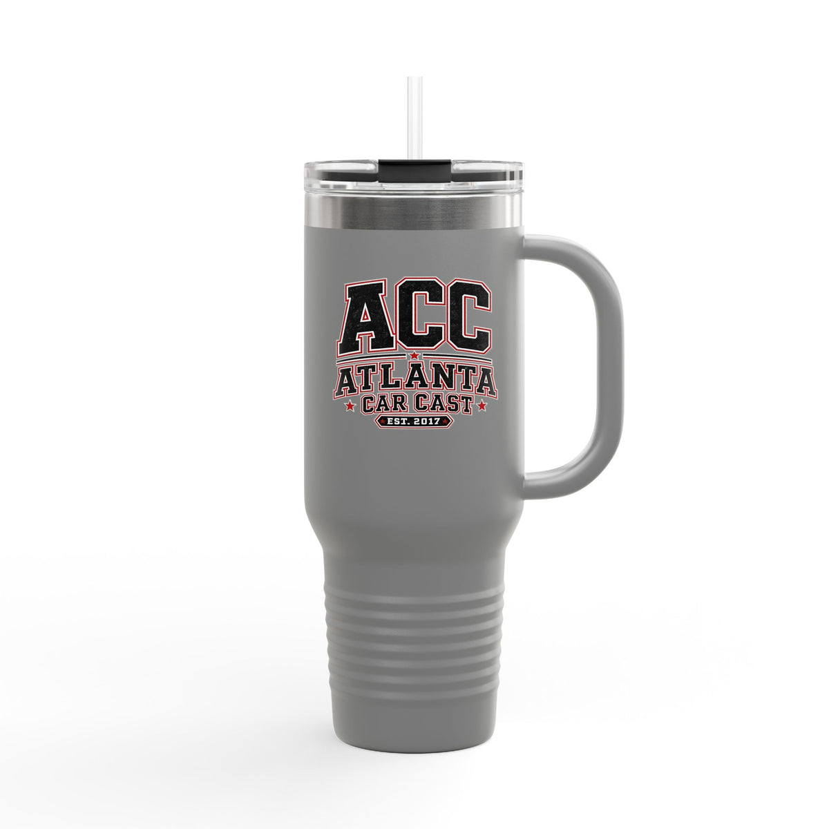 Atlanta Car Cast ACC Logo 40oz Insulated Travel Mug – Stainless Steel, BPA-Free, White