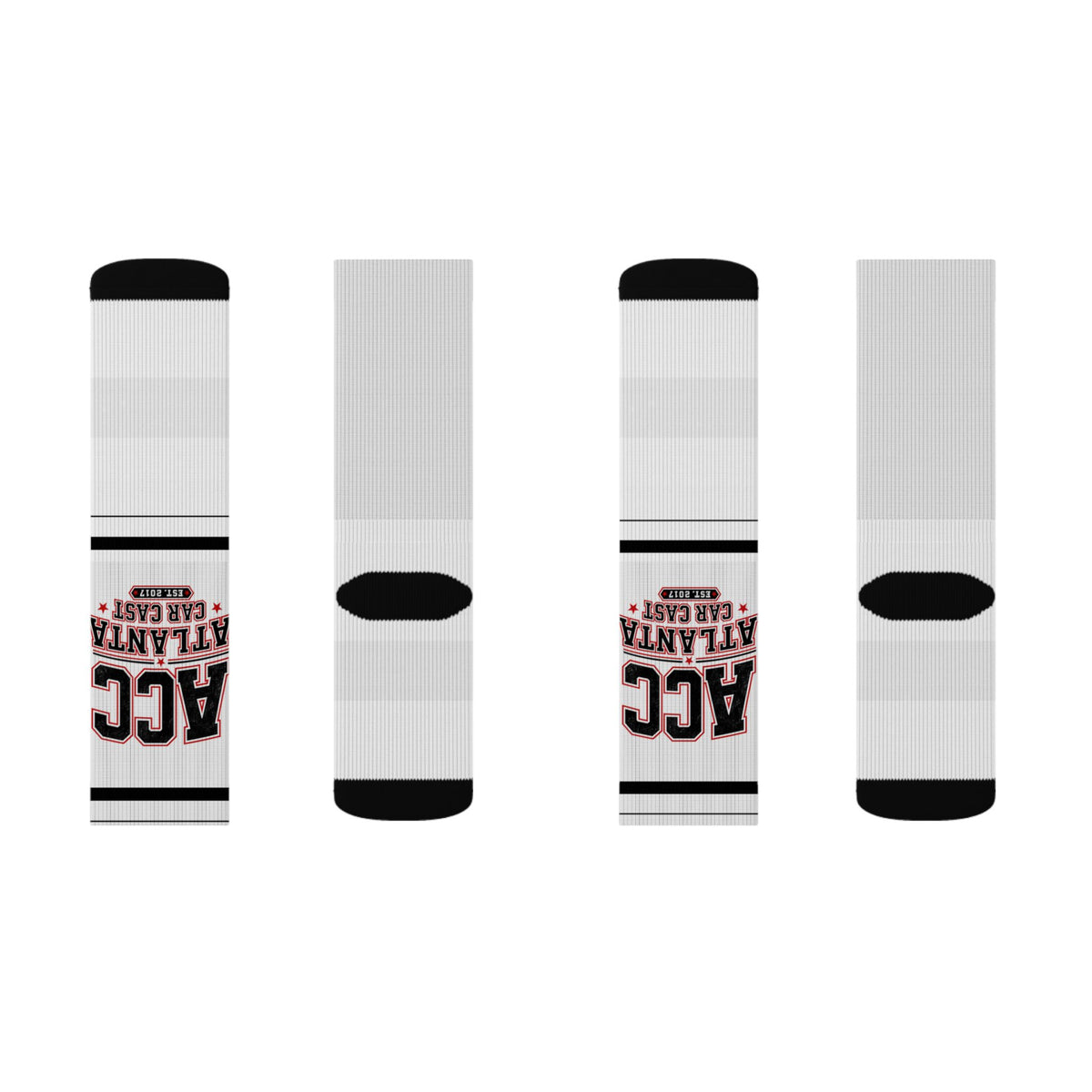 Custom Sublimation Sports Socks — Atlanta Accent Logo Crew Socks