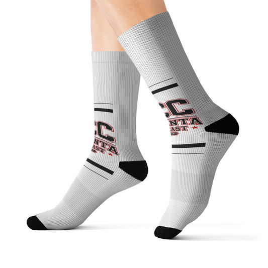 Custom Sublimation Sports Socks — Atlanta Accent Logo Crew Socks