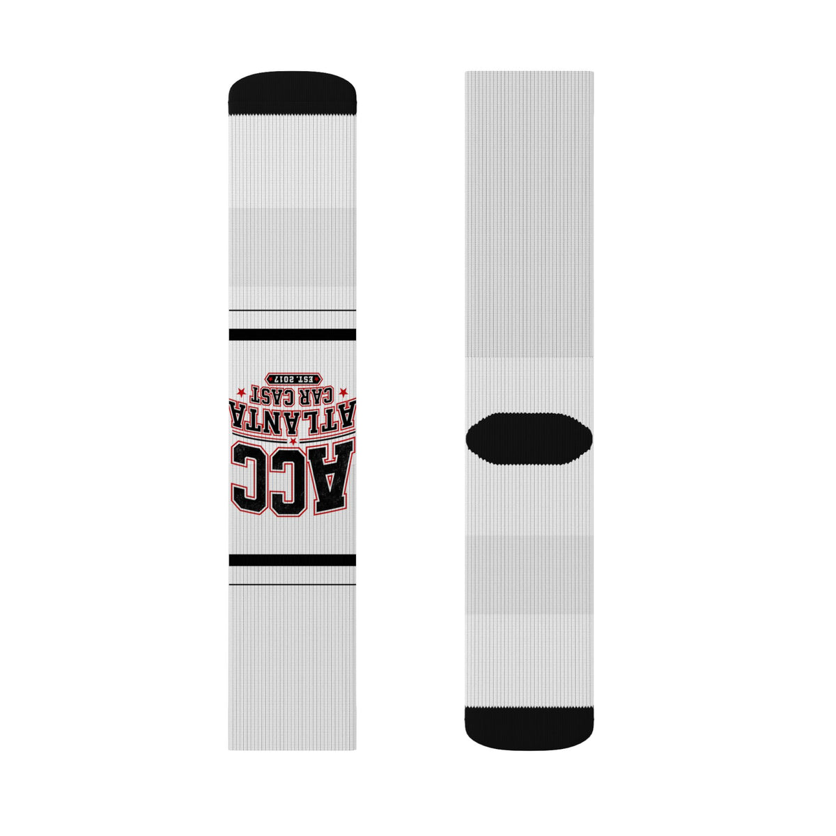 Custom Sublimation Sports Socks — Atlanta Accent Logo Crew Socks