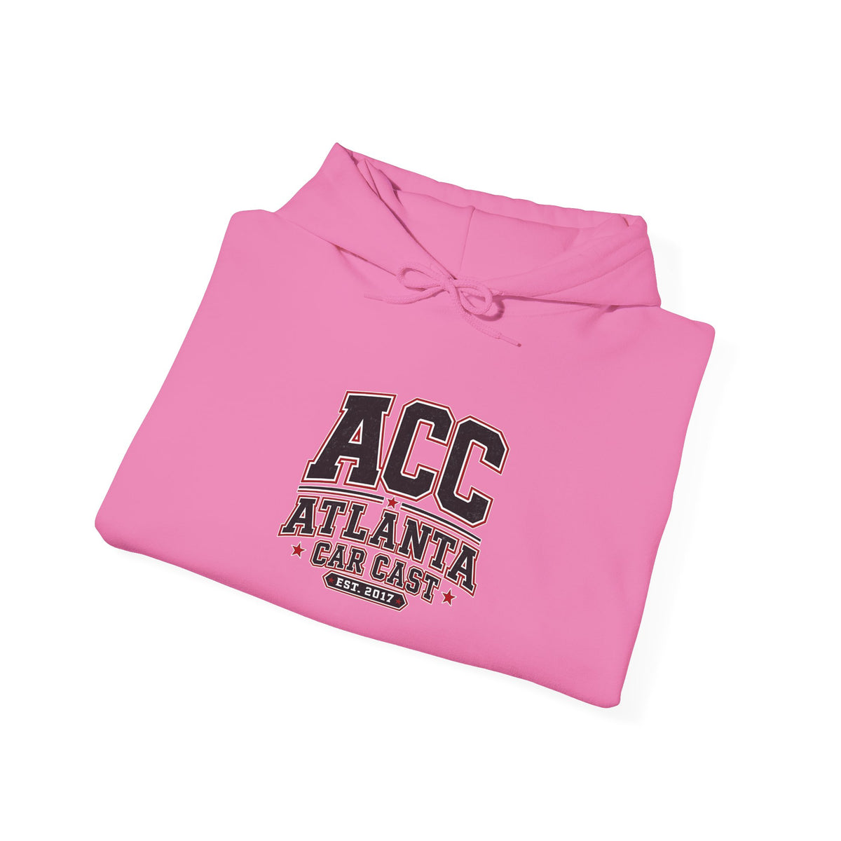 Atlanta Car Cast ACC Logo Unisex Hoodie – 50/50 Cotton-Poly College Style Sweatshirt, White