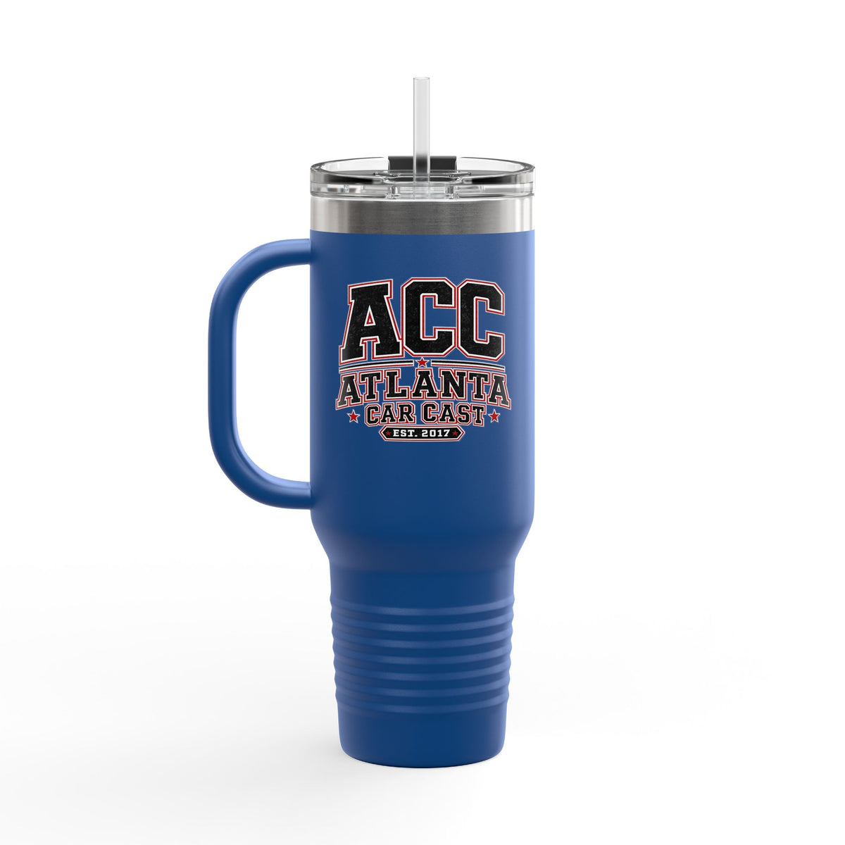 Atlanta Car Cast ACC Logo 40oz Insulated Travel Mug – Stainless Steel, BPA-Free, White