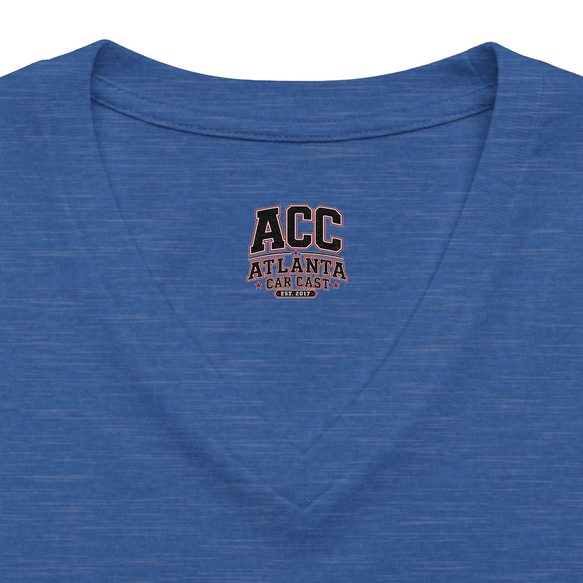 Atlanta Car Cast ACC Logo Women's V-Neck T-Shirt – Lightweight Cotton-Poly Blend, White