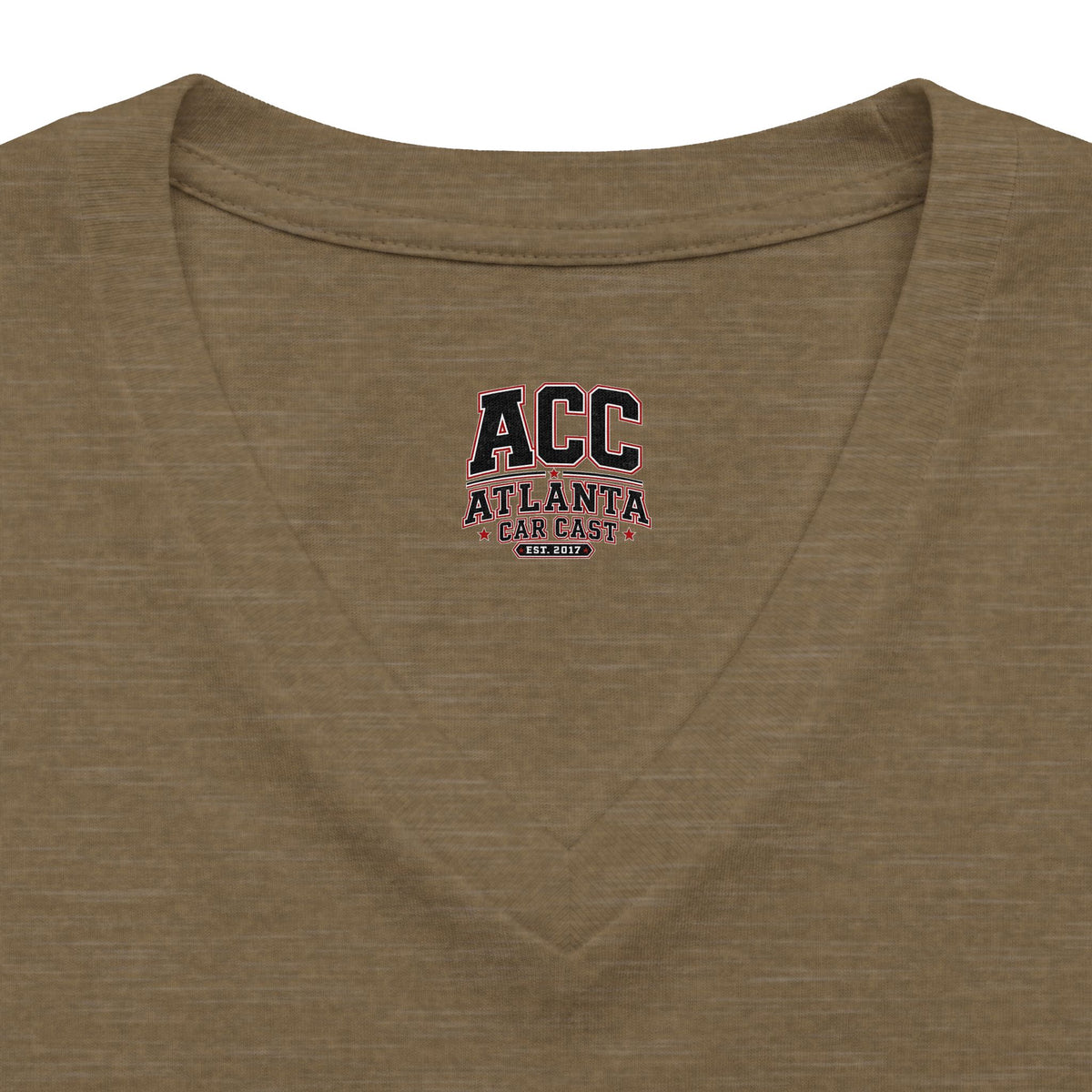 Atlanta Car Cast ACC Logo Women's V-Neck T-Shirt – Lightweight Cotton-Poly Blend, White