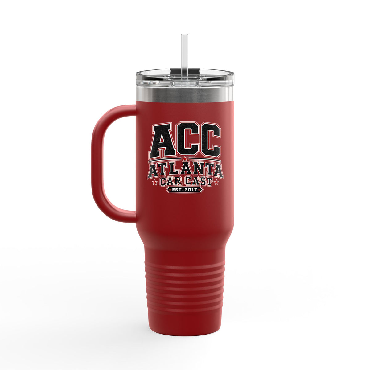 Atlanta Car Cast ACC Logo 40oz Insulated Travel Mug – Stainless Steel, BPA-Free, White