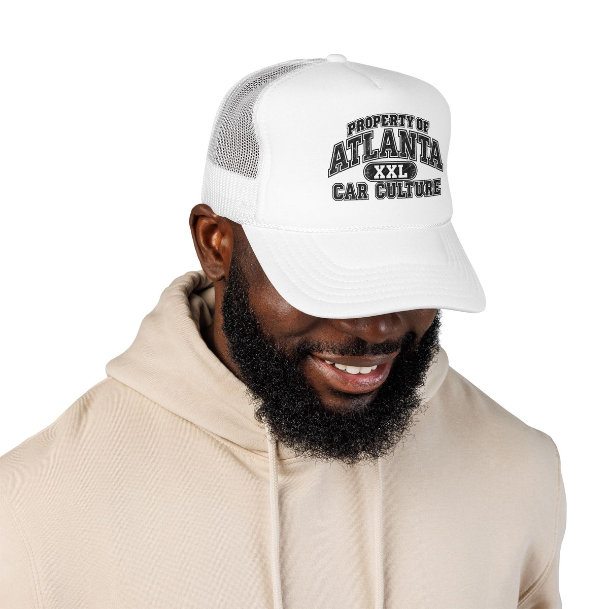 Atlanta Car Culture Trucker Hat — "Property of Atlanta XXL" Foam Mesh Cap