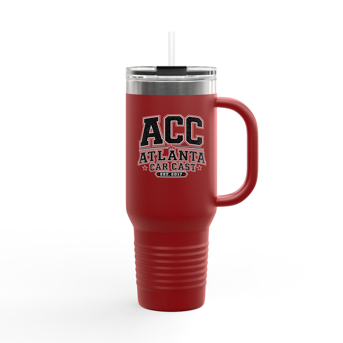 Atlanta Car Cast ACC Logo 40oz Insulated Travel Mug – Stainless Steel, BPA-Free, White