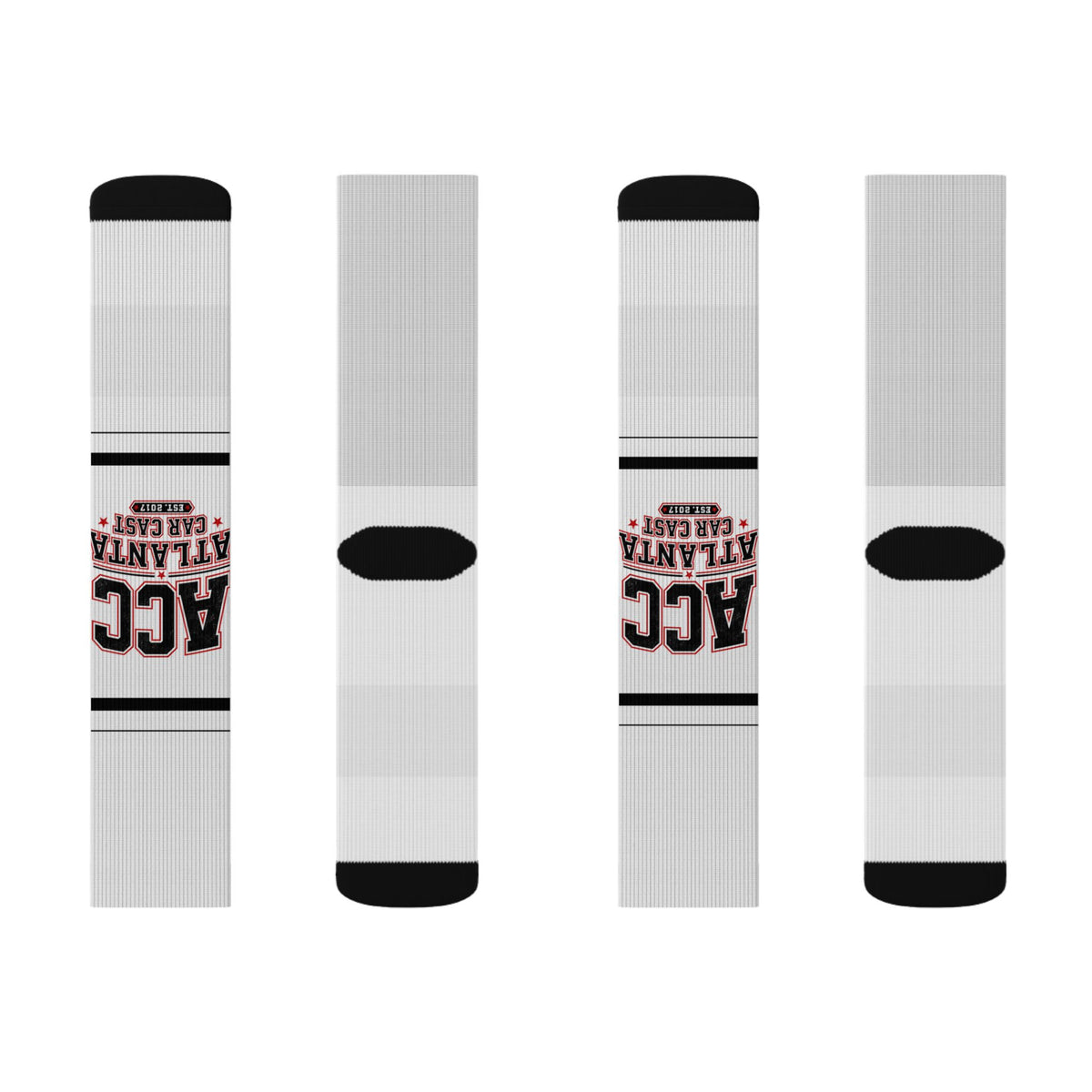 Custom Sublimation Sports Socks — Atlanta Accent Logo Crew Socks