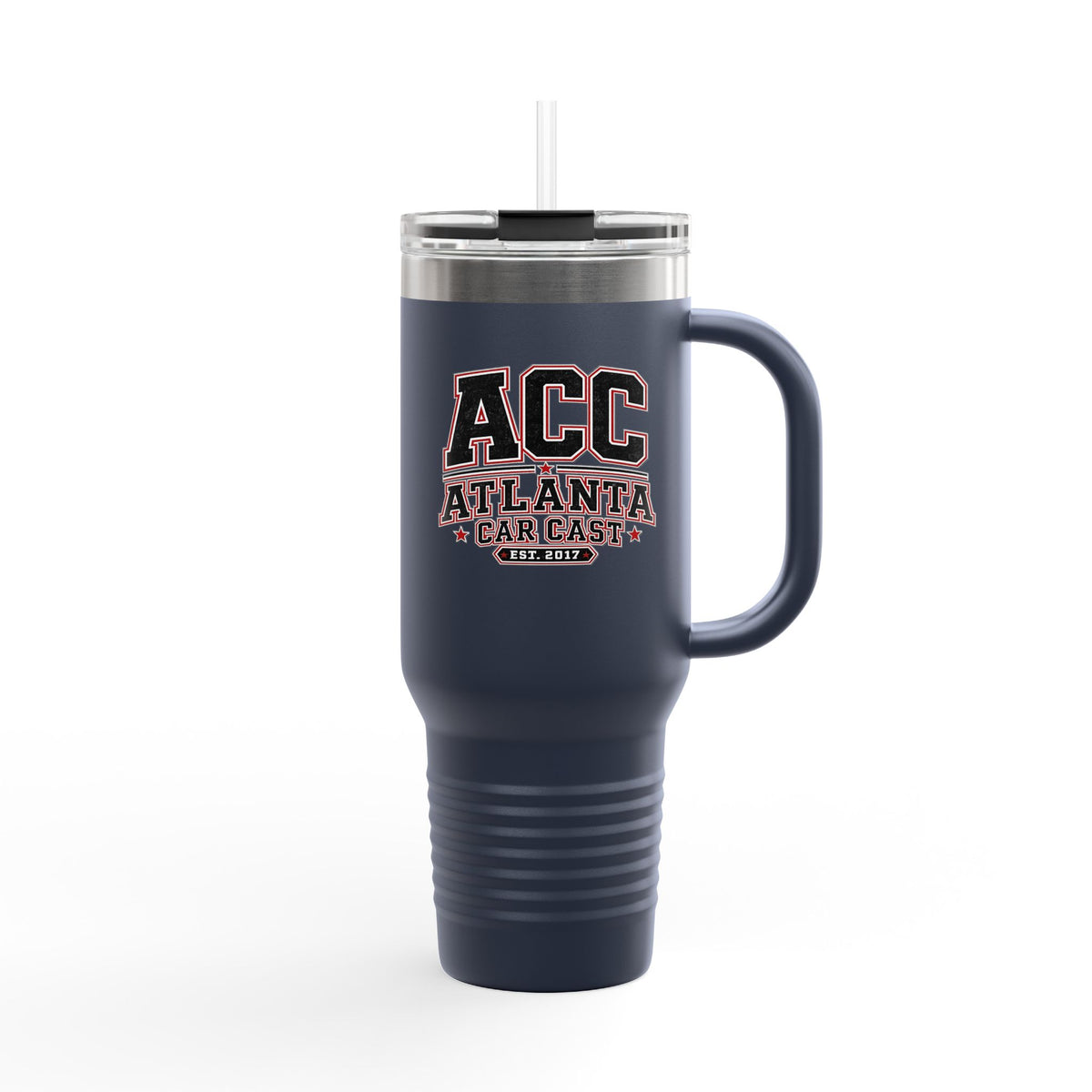 Atlanta Car Cast ACC Logo 40oz Insulated Travel Mug – Stainless Steel, BPA-Free, White