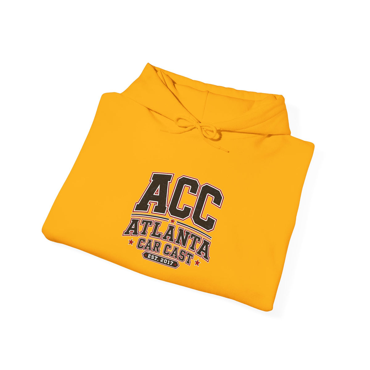 Atlanta Car Cast ACC Logo Unisex Hoodie – 50/50 Cotton-Poly College Style Sweatshirt, White