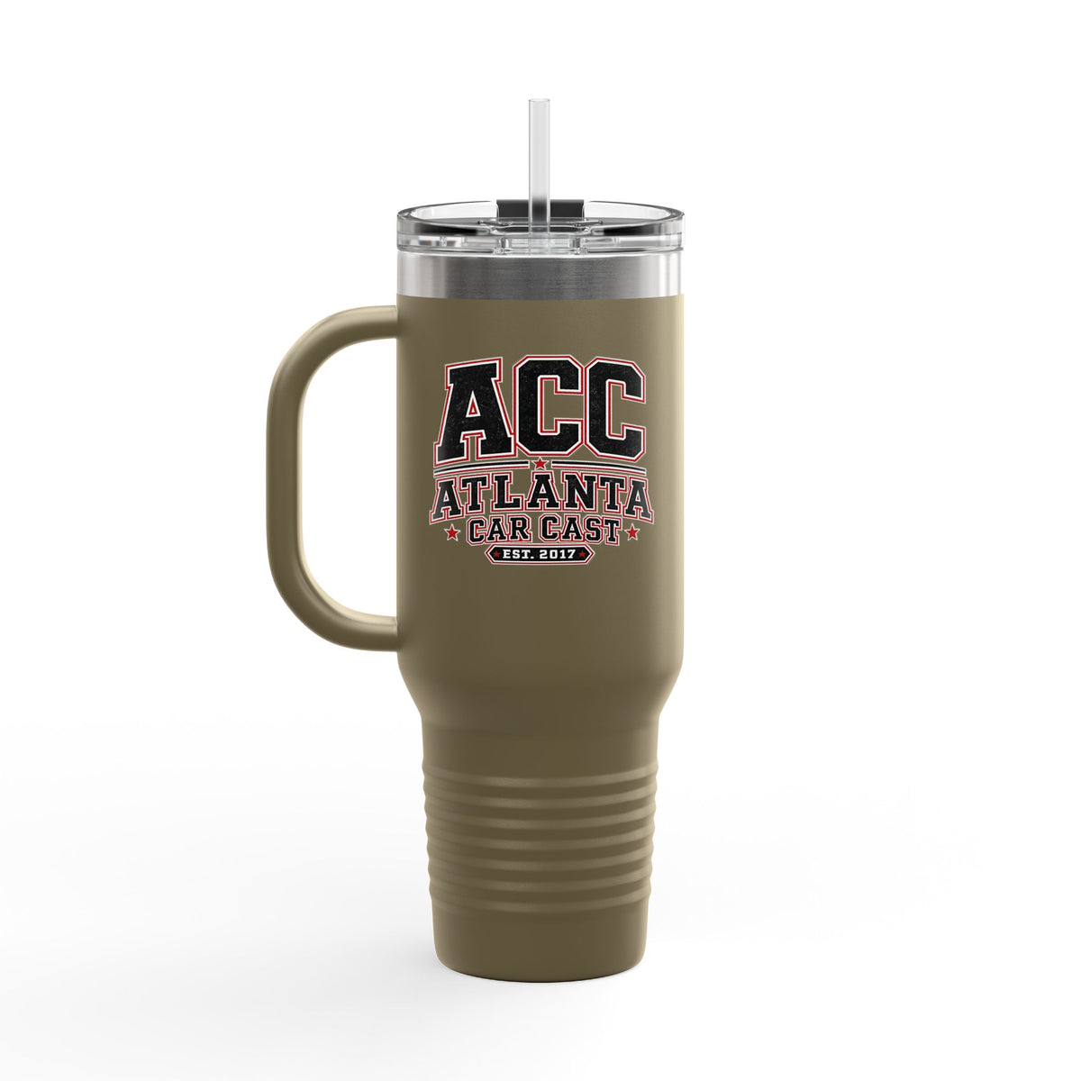 Atlanta Car Cast ACC Logo 40oz Insulated Travel Mug – Stainless Steel, BPA-Free, White