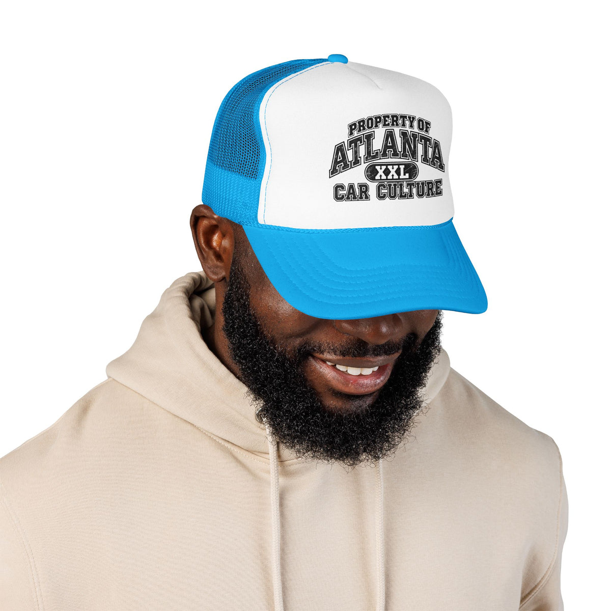 Atlanta Car Culture Trucker Hat — "Property of Atlanta XXL" Foam Mesh Cap