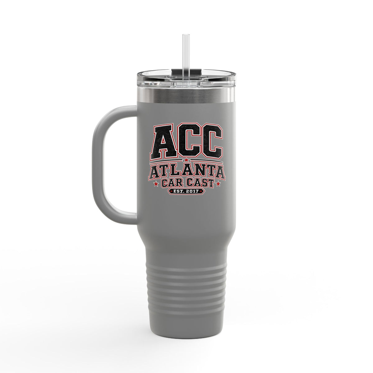 Atlanta Car Cast ACC Logo 40oz Insulated Travel Mug – Stainless Steel, BPA-Free, White
