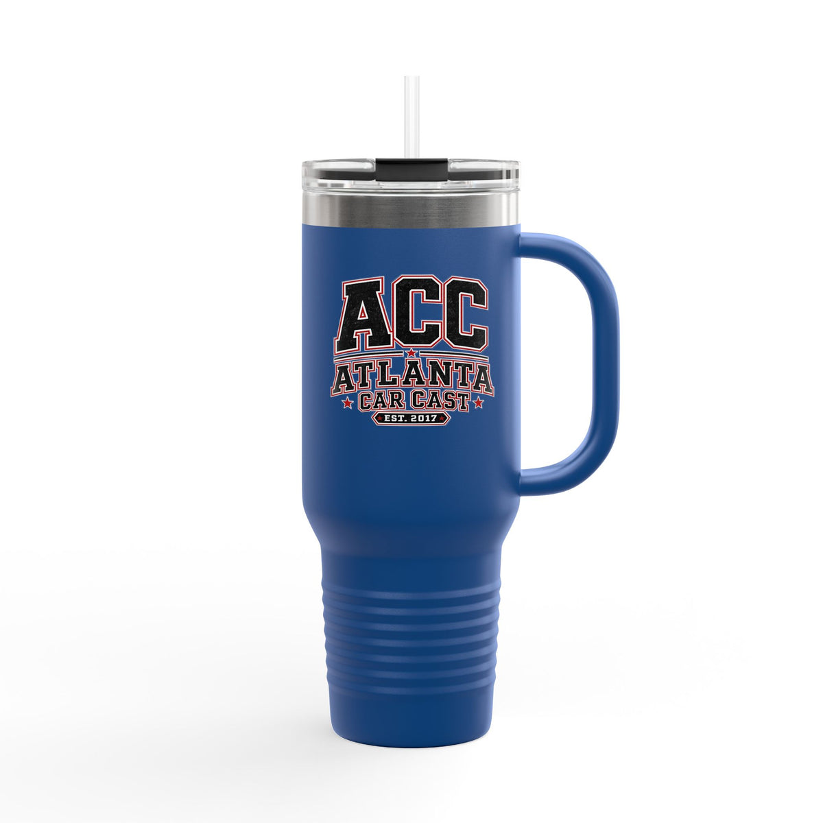 Atlanta Car Cast ACC Logo 40oz Insulated Travel Mug – Stainless Steel, BPA-Free, White