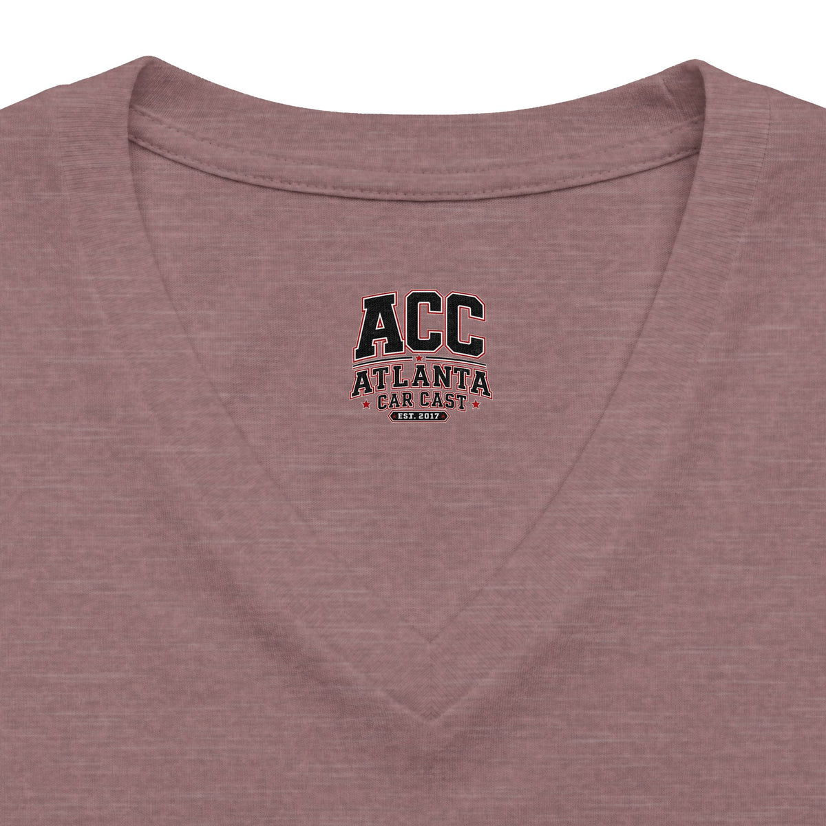 Atlanta Car Cast ACC Logo Women's V-Neck T-Shirt – Lightweight Cotton-Poly Blend, White