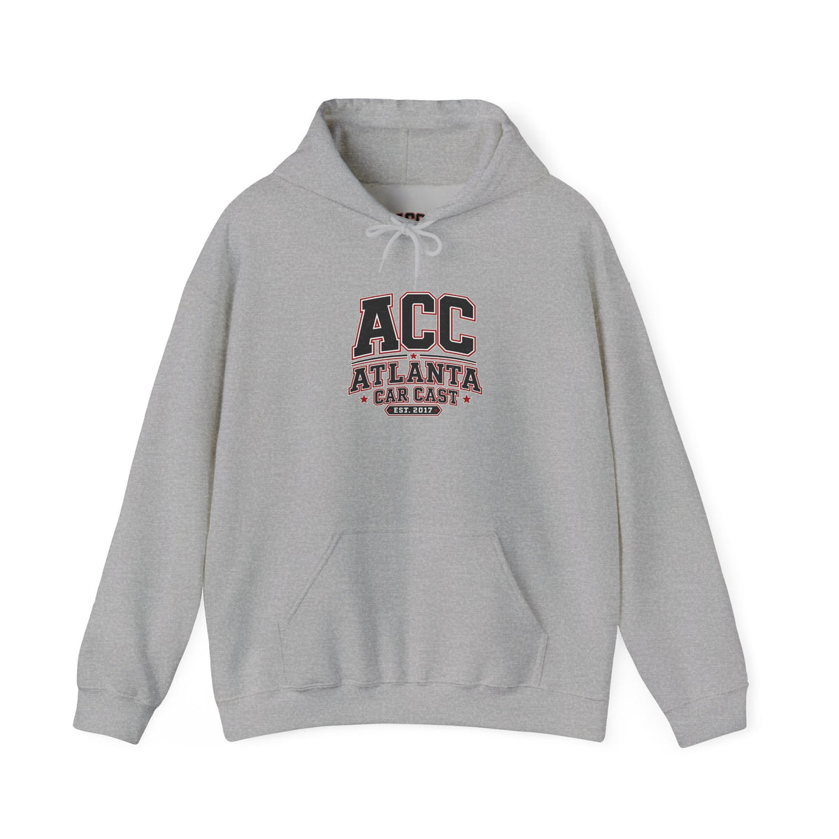 Atlanta Car Cast ACC Logo Unisex Hoodie – 50/50 Cotton-Poly College Style Sweatshirt, White