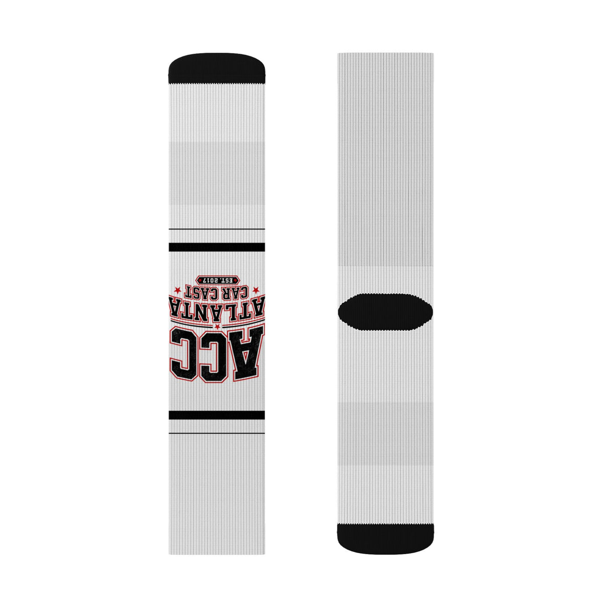 Custom Sublimation Sports Socks — Atlanta Accent Logo Crew Socks