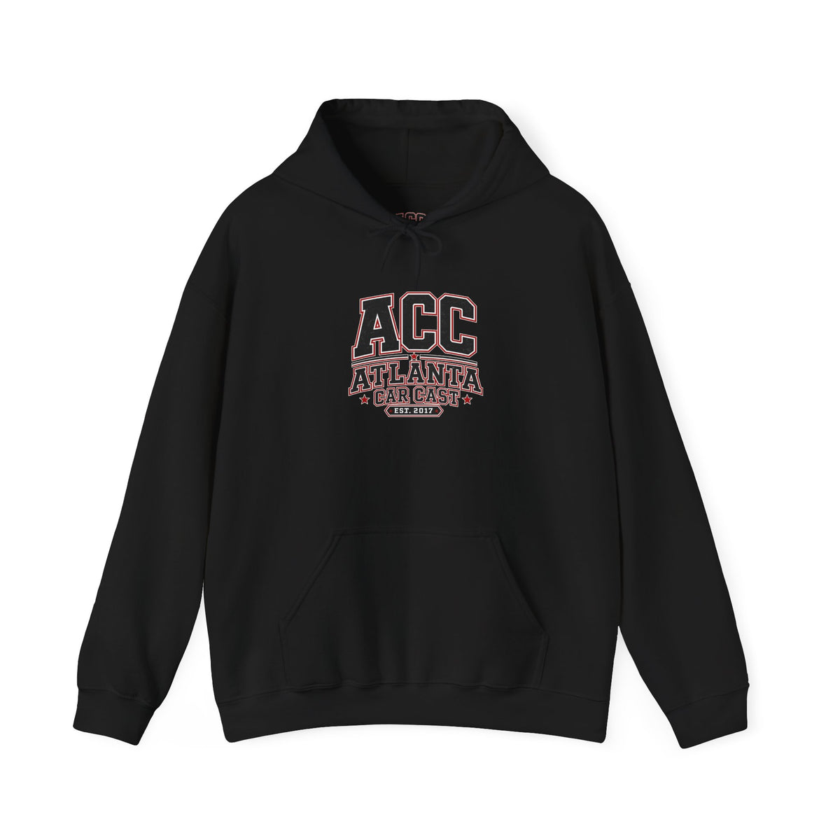 Atlanta Car Cast ACC Logo Unisex Hoodie – 50/50 Cotton-Poly College Style Sweatshirt, White