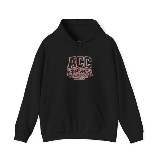 Atlanta Car Cast ACC Logo Unisex Hoodie – 50/50 Cotton-Poly College Style Sweatshirt, White
