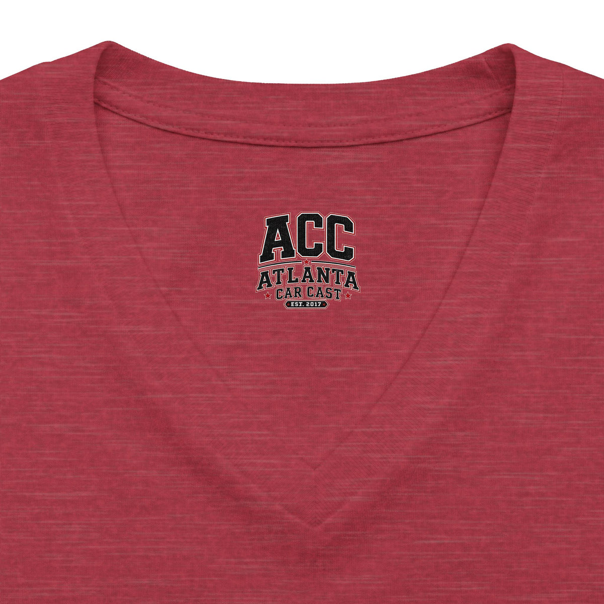 Atlanta Car Cast ACC Logo Women's V-Neck T-Shirt – Lightweight Cotton-Poly Blend, White