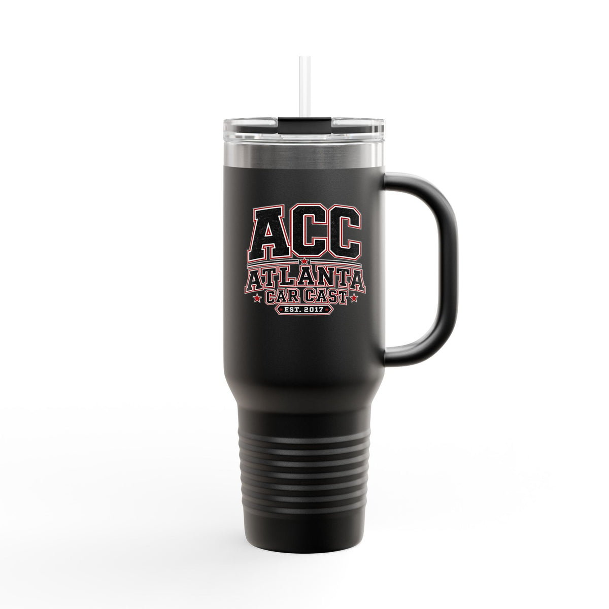 Atlanta Car Cast ACC Logo 40oz Insulated Travel Mug – Stainless Steel, BPA-Free, White