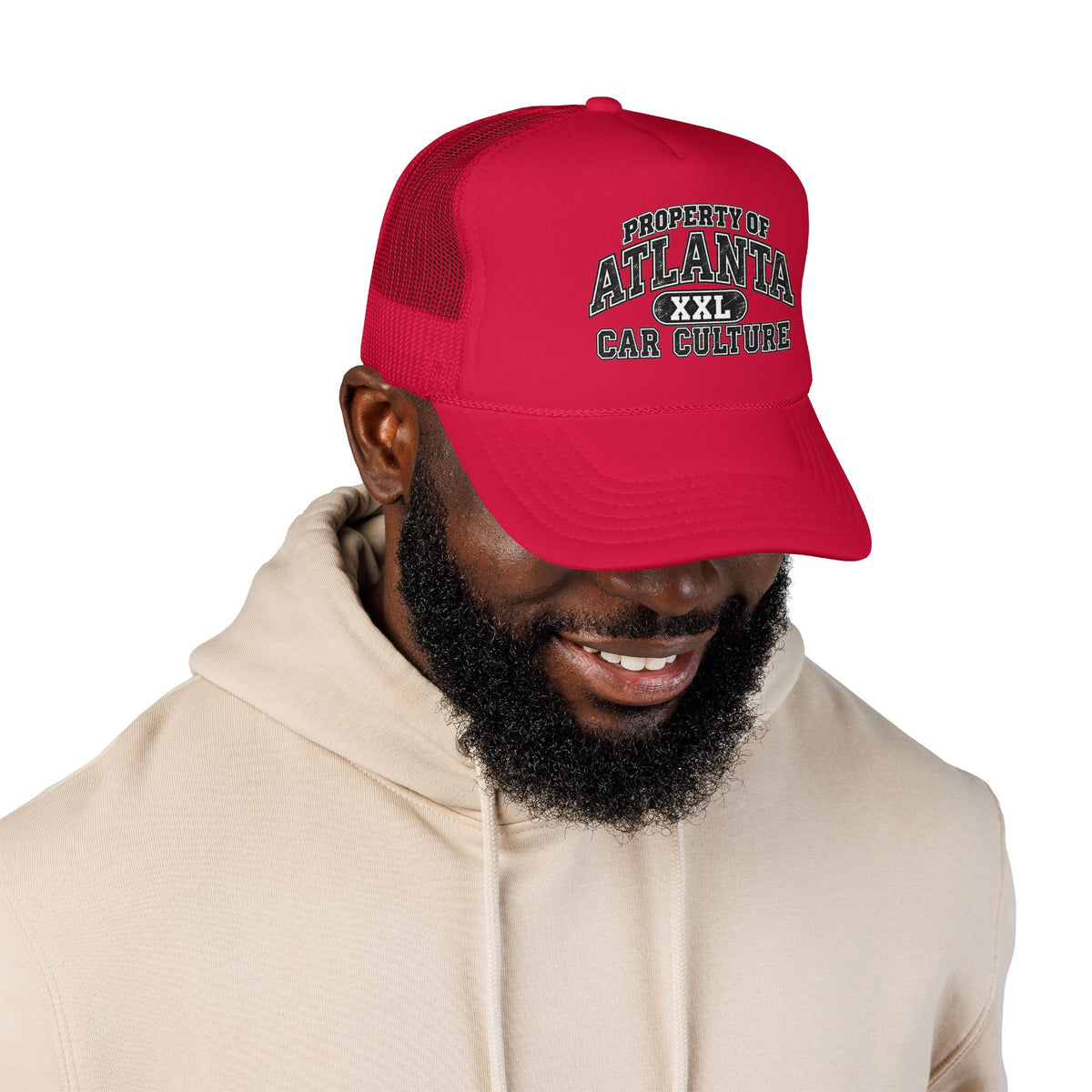 Atlanta Car Culture Trucker Hat — "Property of Atlanta XXL" Foam Mesh Cap