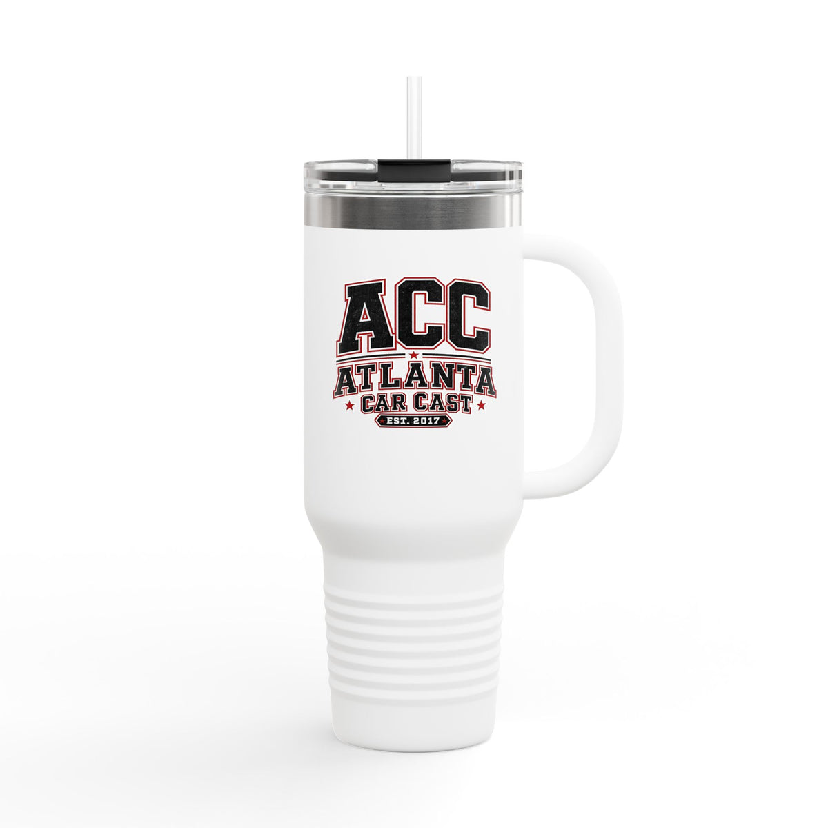 Atlanta Car Cast ACC Logo 40oz Insulated Travel Mug – Stainless Steel, BPA-Free, White