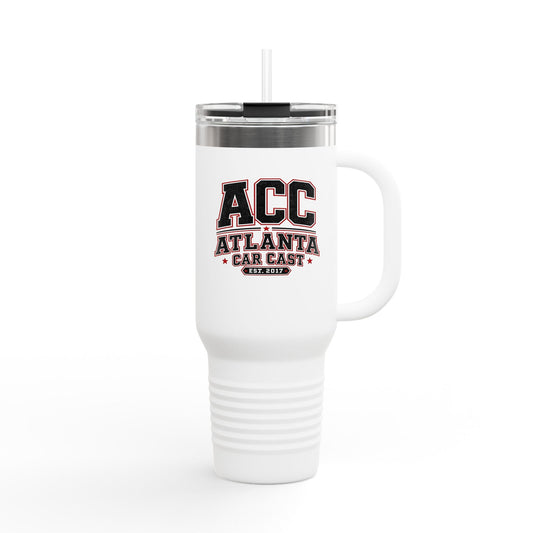 Atlanta Car Cast ACC Logo 40oz Insulated Travel Mug – Stainless Steel, BPA-Free, White
