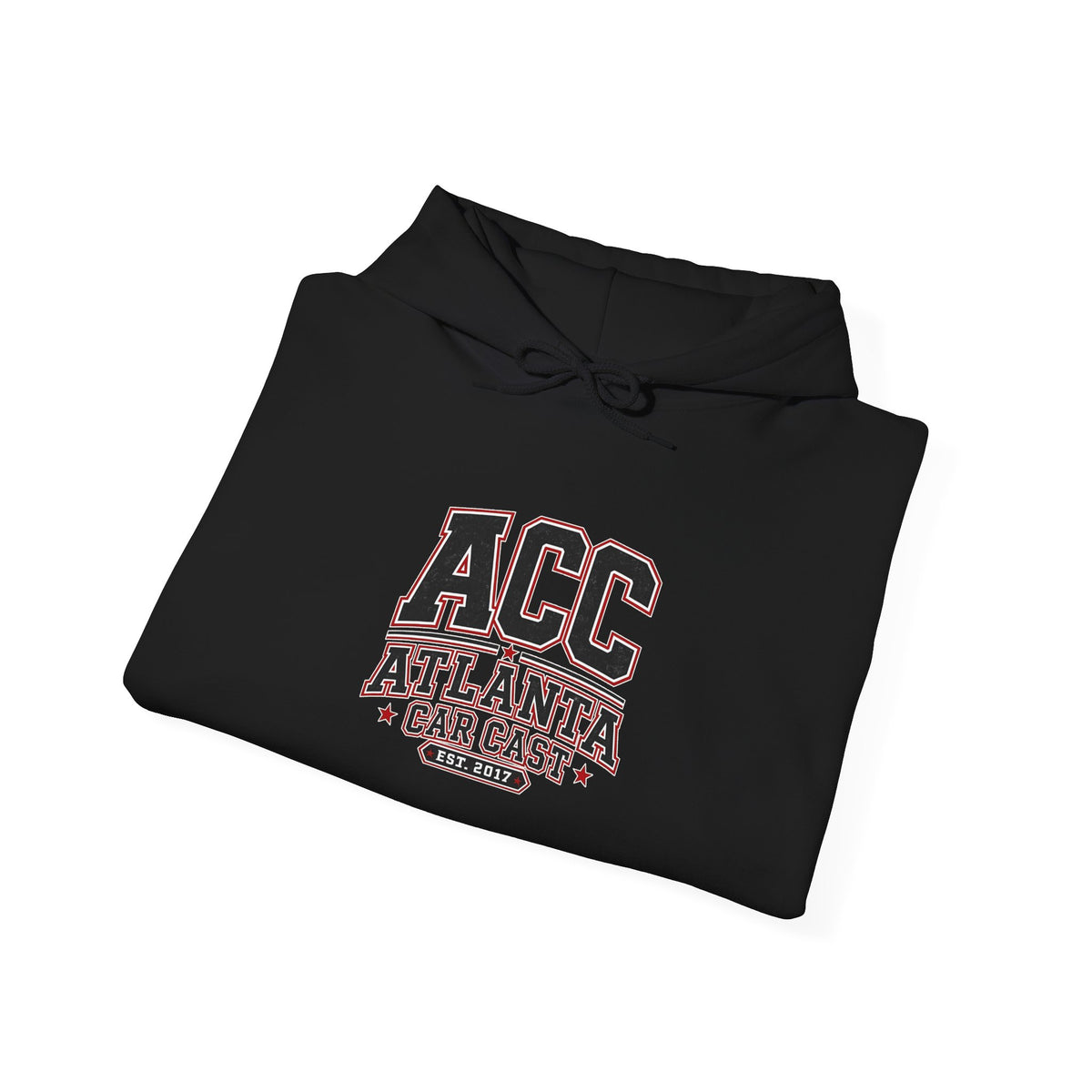 Atlanta Car Cast ACC Logo Unisex Hoodie – 50/50 Cotton-Poly College Style Sweatshirt, White